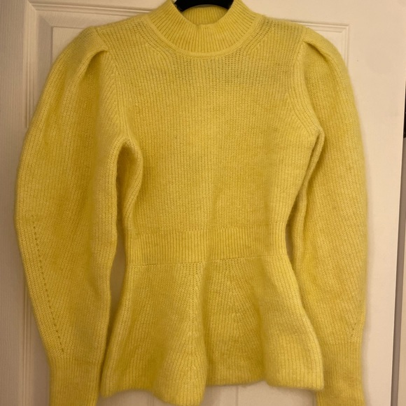 H&M alpaca wool blend peplum yellow sweater NWT XS - Picture 3 of 7